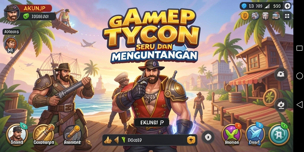 Screenshot gameplay AKUNJP yang menggambarkan pengalaman Tycoon yang seru.