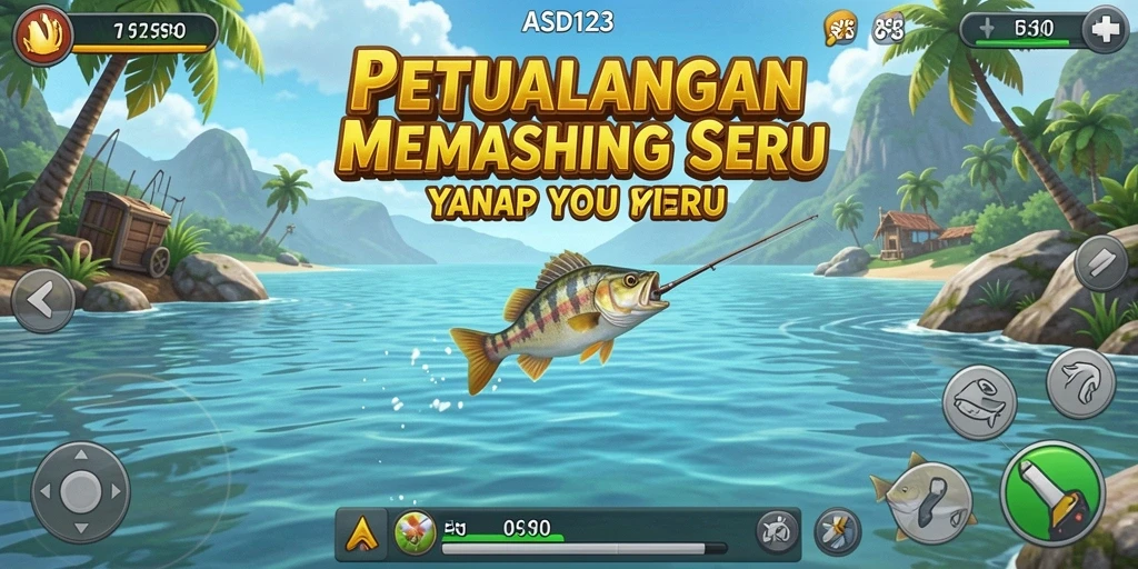 Tampilan gameplay ASD123 yang menampilkan pengalaman memancing yang mendebarkan.